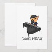 Claeys Debussy Piano Player Cat Pun Fun Gift Aankondiging (Voorkant / Achterkant)