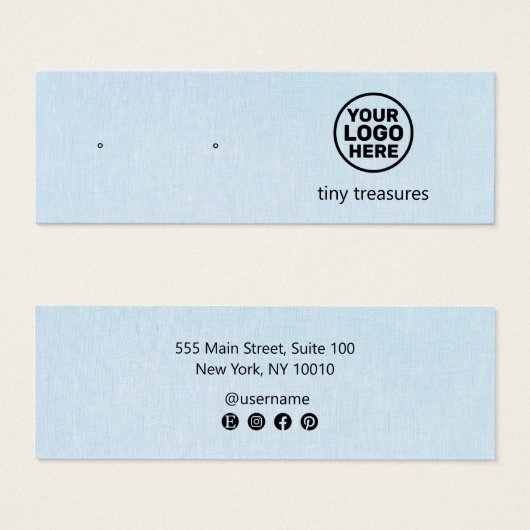 Clair bleu Ajouter Logo Costume Elevage Carte d'af (Devant & derrière)