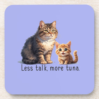 Clair Blue Sassy Chat Thème dessous de verre en pl