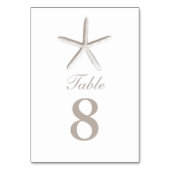 Clair Brown Starfish Beach Noces Numéros de table (Dos)