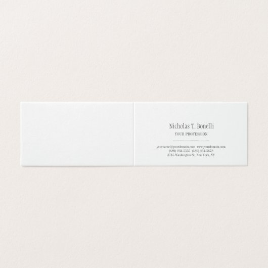 Clair Classique Blanc Élégant Simple Card (Outside Unfolded)