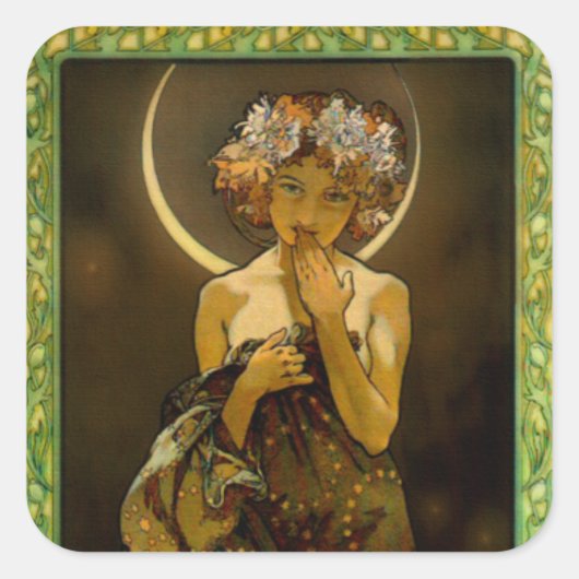 Clair de Lune Vierkante Sticker (Voorkant)