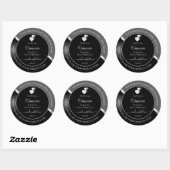 Clair gris noir Wavy Silver Hearts Étiquette produ (Feuille)