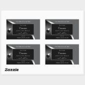 Clair gris noir Wavy Silver Hearts Étiquette produ (Feuille)