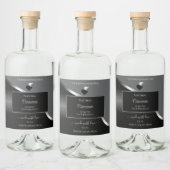 Clair gris noir Wavy Silver Hearts Étiquette produ (Bouteilles)