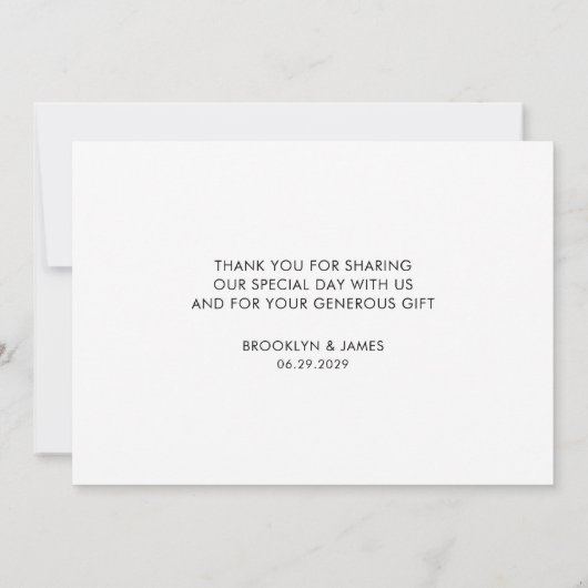 Clair Mariage de script Merci Cartes Blanc (Dos)