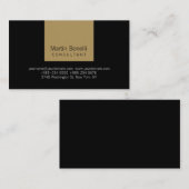 Clair noir Beige Stripe Carte de visite unique (Devant / Derrière)