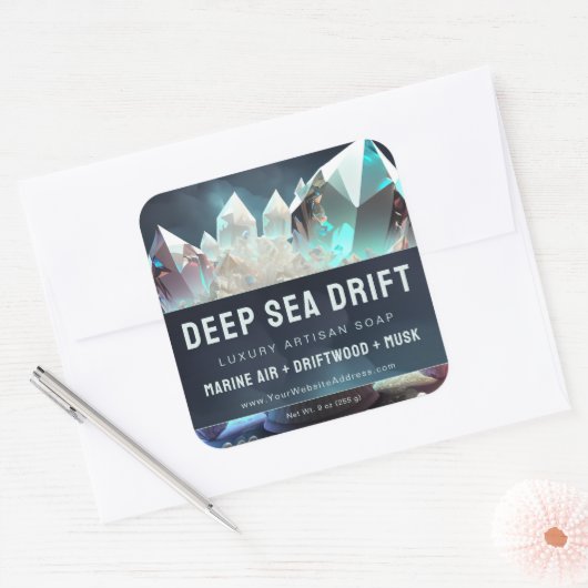 Clair Quartz cristal perles Étiquette de produit a (Enveloppe)