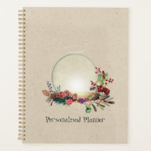Clair Quartz Crystal Ball Vintage Floral Journal