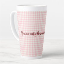 Clair rose En vichy Motif Latte Mug
