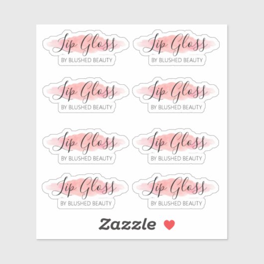 Clair rose Étiquette brillant de lèvres 1,9 pouces (Feuille)