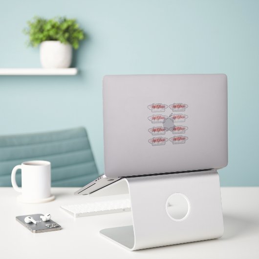 Clair rose Étiquette brillant de lèvres 1,9 pouces (Ordinateur portable sur le bureau)