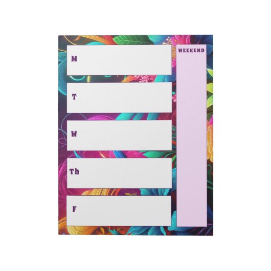 Clair Tropical Calendrier Hebdomadaire Bloc-notes  (Tourné)