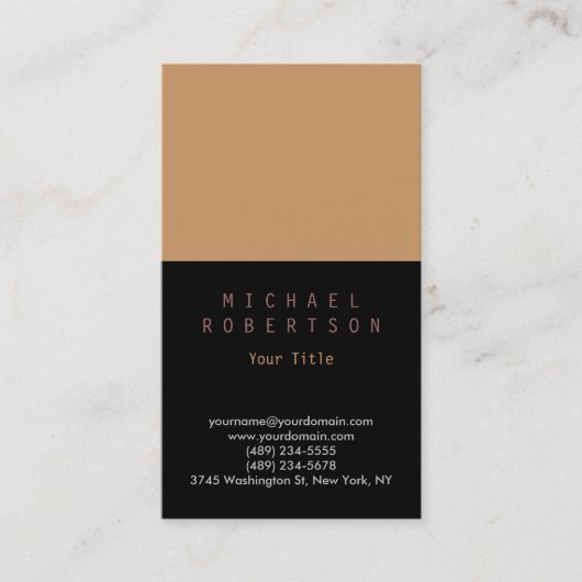 Clair vertical élégant Carte de visite simple (Devant)