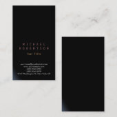 Clair vertical noir élégant Carte de visite simple (Devant / Derrière)