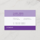 Claire, colorée, carte de visite claire (3c) (Dos)