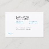Claire, colorée, carte de visite claire (3c) (Dos)