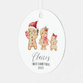 Claire Personalized Baby's First Christmas Metalen Ornament (Voorkant links)