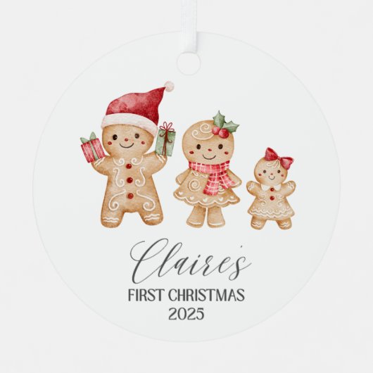 Claire Personalized Baby's First Christmas Metalen Ornament (Voorkant)