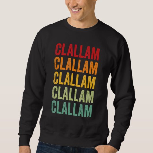 Clallam County Washington Rainbow Text Design Trui (Voorkant)