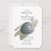 Clam Aquarelle Stroke Wedding Invitations (Devant)