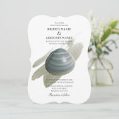 Clam Aquarelle Stroke Wedding Invitations (Debout devant)