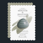 Clam Aquarelle Stroke Wedding Invitations<br><div class="desc">Cette chambre offre une vue sur la mer ou sur la piscine. Mariage sur la plage avec une palourde placée au-dessus d'un trait d'aquarelle élégant. Les tons terreux bleu-vert poussiéreux de la palourde donnent au design une esthétique naturelle. La couleur de trait de peinture est également utilisée pour le côté...</div>