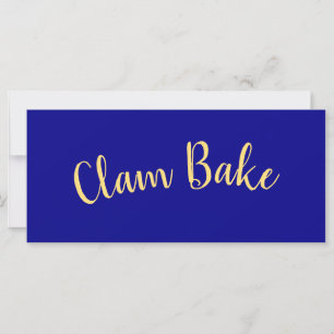 CLAM BAKE Fancy Fun Text Royal Blue Achtergrond