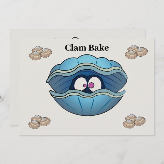Clam bake Invitation Kaart (Voorkant / Achterkant)