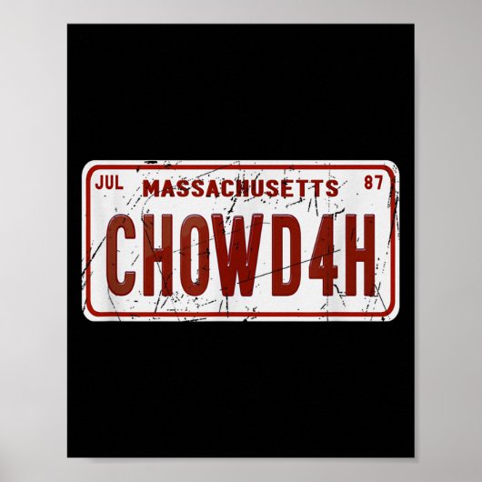 Clam Chowder Boston Accent Chowdah Funny Poster (Voorkant)
