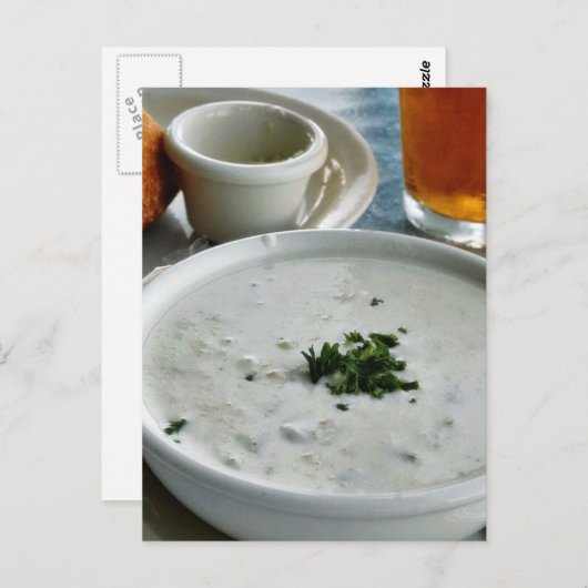 Clam Chowder met bier en zure dunnedband Briefkaart (Voorkant / Achterkant)