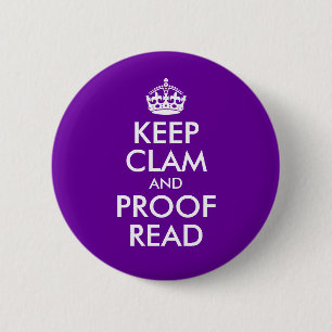 Clam en bewijs lezen ronde button 5,7 cm