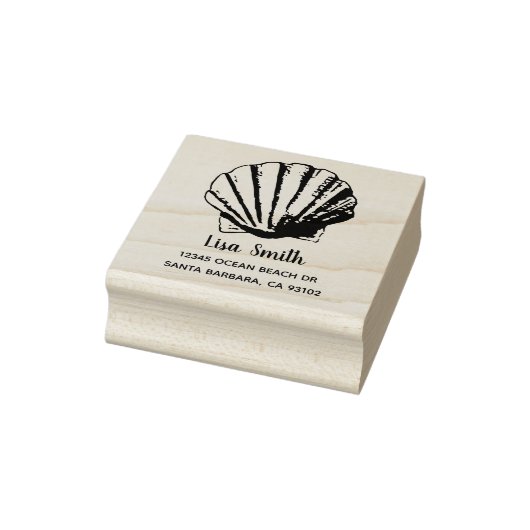 Clam Seashell Custom Name Return-adres Rubberstempel (Stempel)