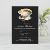 Clam shell iriserende glinsterende oceaan schelp kaart (Staand voorkant)