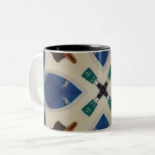 Clam shell roze Blauwe koffiebeker mok