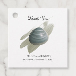 Clam Waterverf Stroke Wedding Gift Bedankjes Labels