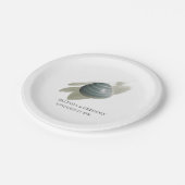 Clam Waterverf Stroke Wedding Papieren Bordje (Gekanteld)