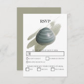 Clam Waterverf Stroke Wedding RSVP Kaarten (Voorkant / Achterkant)