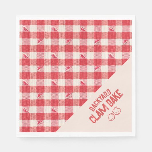 Clambake Casual Vis en zeevruchten Diner Gingham R Servet (Voorkant)