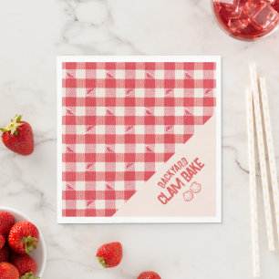 Clambake informe zeediner Gingham Rood & Wit Servet