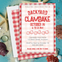 Clambake Informoete Vis BBQ Avondmaal Gingham