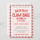 Clambake Informoete Vis BBQ Avondmaal Gingham Kaart (Voorkant)