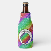Clambake Name Rainbow Clam Shellfish Pattern Flesjeskoeler (Fles Voorkant)
