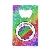 Clambake Rainbow Clam Shellfish Pattern Kredietkaart Flessenopener (Voorkant)