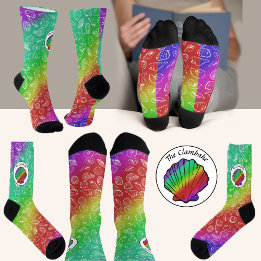 Clambake Rainbow Clam Shellfish Pattern Sokken