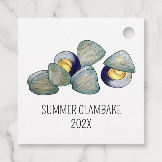 Clambake Rhode Island Nieuw Engeland Vis en zeevru Bedankjes Labels (Achterkant)