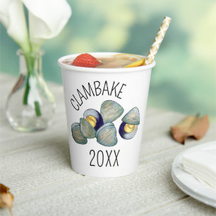 Clambake Rhode Island Nieuw Engeland Vis en zeevru Papieren Bekers