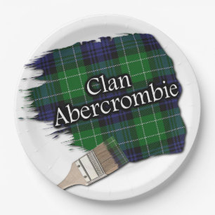 Clan Abercrombie Schotse Tartan verfborstel Papieren Bordje