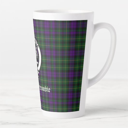 Clan Abercrombie Tartan & Crest Latte Mok (Rechts)