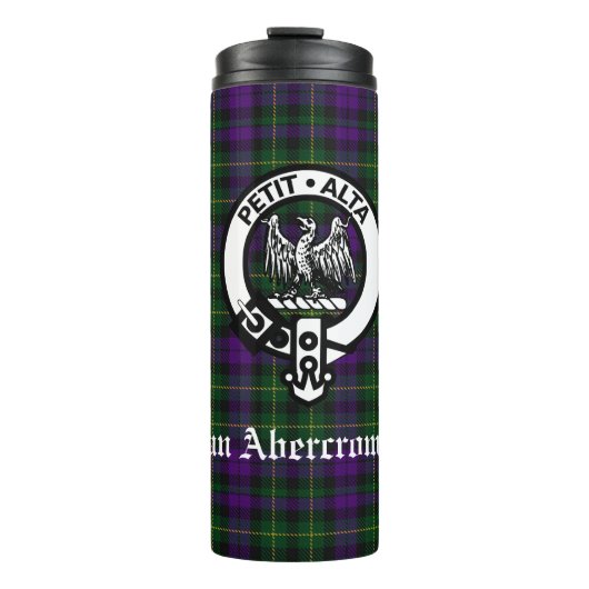 Clan Abercrombie Tartan & Crest Thermosbeker (Voorkant)